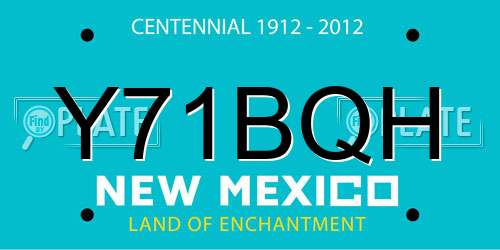 Y71BQH New Mexico License Plate