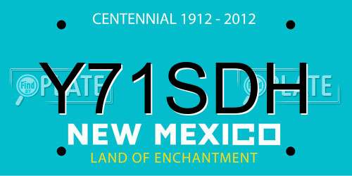 Y71SDH New Mexico License Plate