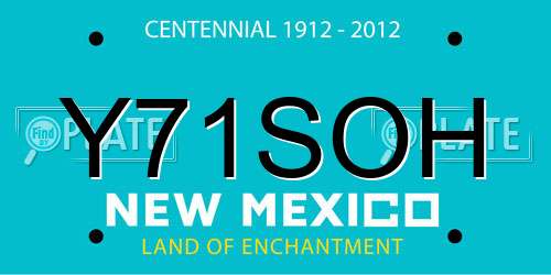 Y71SOH New Mexico License Plate