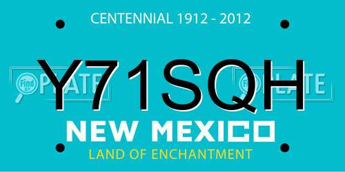 Y71SQH New Mexico License Plate