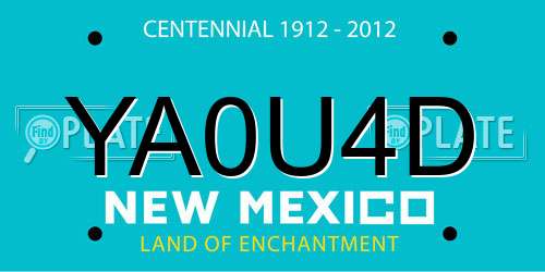 YA0U4D New Mexico License Plate