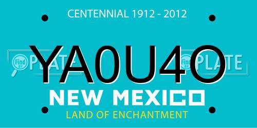 YA0U4O New Mexico License Plate