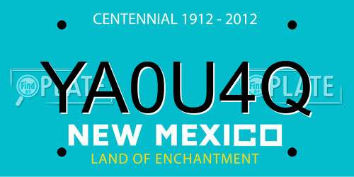 YA0U4Q New Mexico License Plate