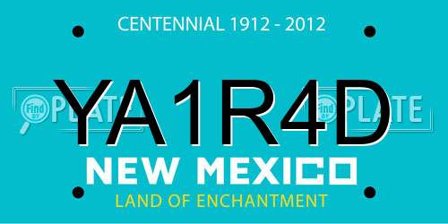 YA1R4D New Mexico License Plate