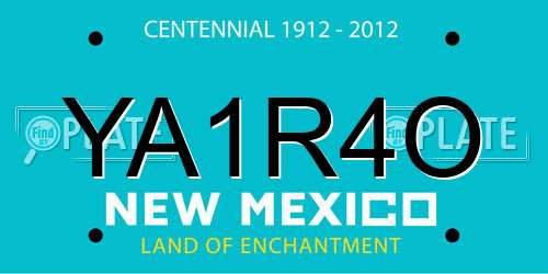 YA1R4O New Mexico License Plate