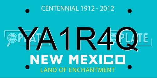 YA1R4Q New Mexico License Plate