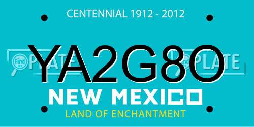 YA2G8O New Mexico License Plate