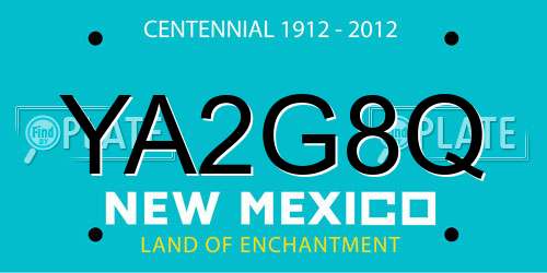 YA2G8Q New Mexico License Plate