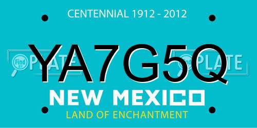 YA7G5Q New Mexico License Plate