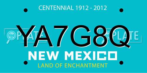 YA7G8Q New Mexico License Plate