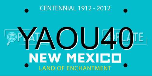 YAOU40 New Mexico License Plate