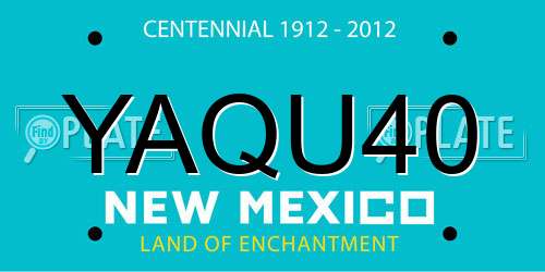 YAQU40 New Mexico License Plate