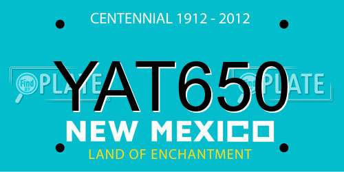 YAT650 New Mexico License Plate