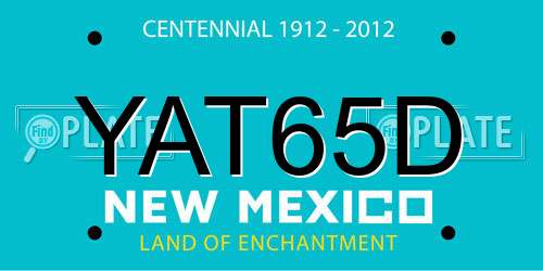 YAT65D New Mexico License Plate