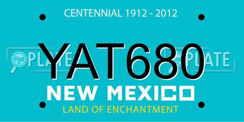 YAT680 New Mexico License Plate