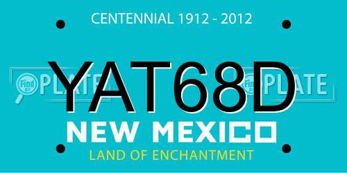 YAT68D New Mexico License Plate