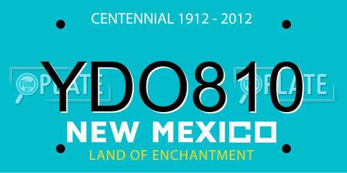 YDO810 New Mexico License Plate