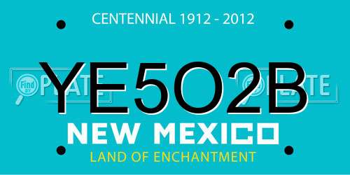 YE5O2B New Mexico License Plate