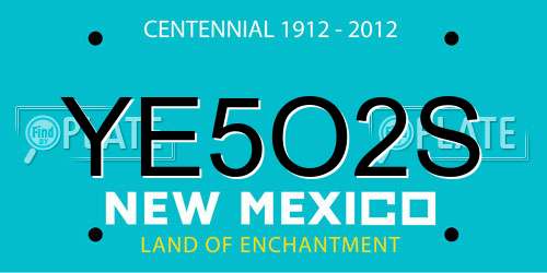 YE5O2S New Mexico License Plate