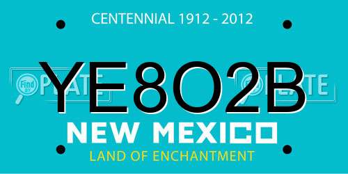 YE8O2B New Mexico License Plate