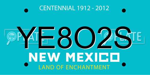YE8O2S New Mexico License Plate
