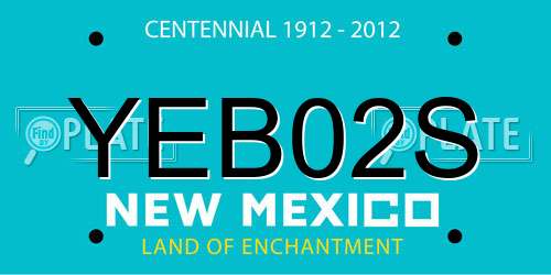 YEB02S New Mexico License Plate
