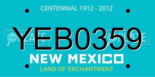 YEB0359 New Mexico License Plate
