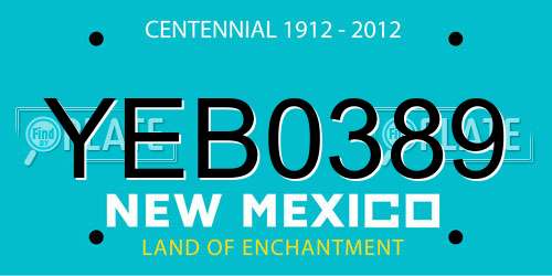 YEB0389 New Mexico License Plate