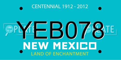 YEB078 New Mexico License Plate