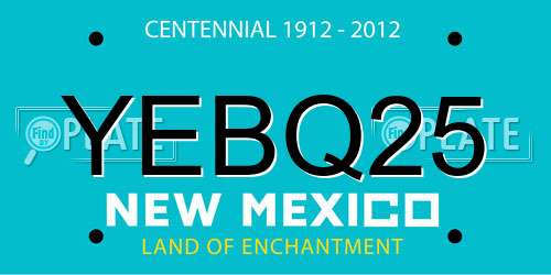 YEBQ25 New Mexico License Plate