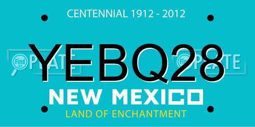 YEBQ28 New Mexico License Plate
