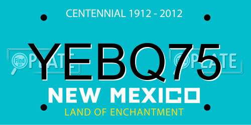 YEBQ75 New Mexico License Plate