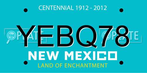 YEBQ78 New Mexico License Plate