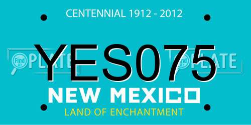 YES075 New Mexico License Plate