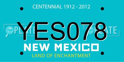 YES078 New Mexico License Plate