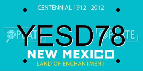 YESD78 New Mexico License Plate