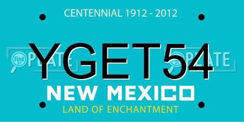 YGET54 New Mexico License Plate