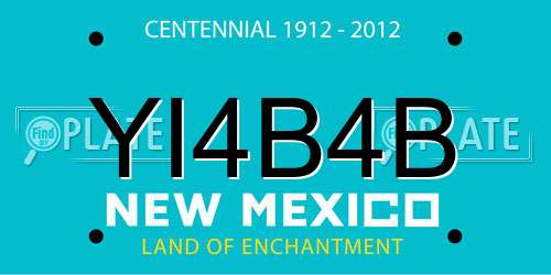 YI4B4B New Mexico License Plate