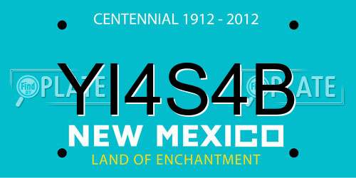 YI4S4B New Mexico License Plate