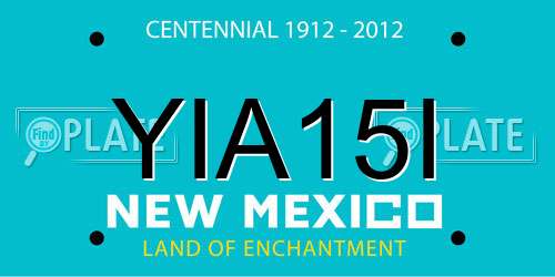 YIA15I New Mexico License Plate