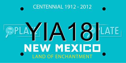 YIA18I New Mexico License Plate