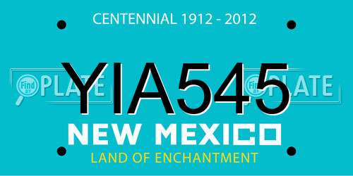 YIA545 New Mexico License Plate