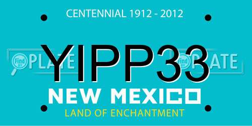 YIPP33 New Mexico License Plate
