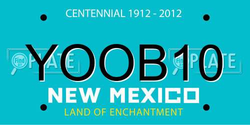 YOOB10 New Mexico License Plate