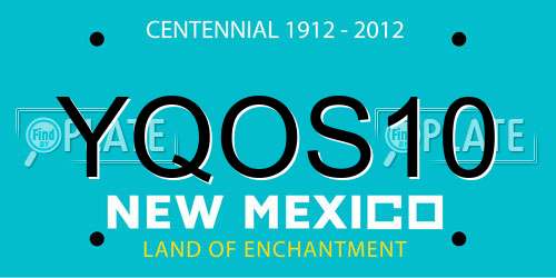 YQOS10 New Mexico License Plate