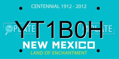 YT1B0H New Mexico License Plate