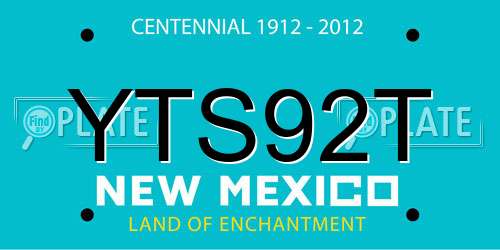 YTS92T New Mexico License Plate