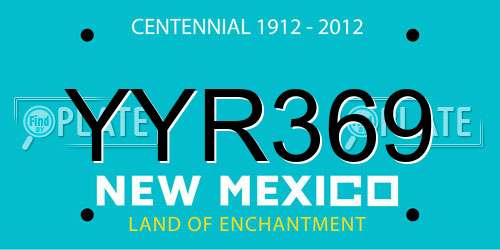 YYR369 New Mexico License Plate