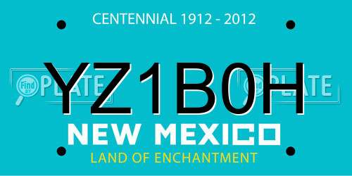 YZ1B0H New Mexico License Plate