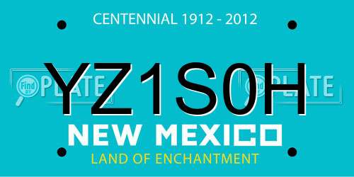 YZ1S0H New Mexico License Plate